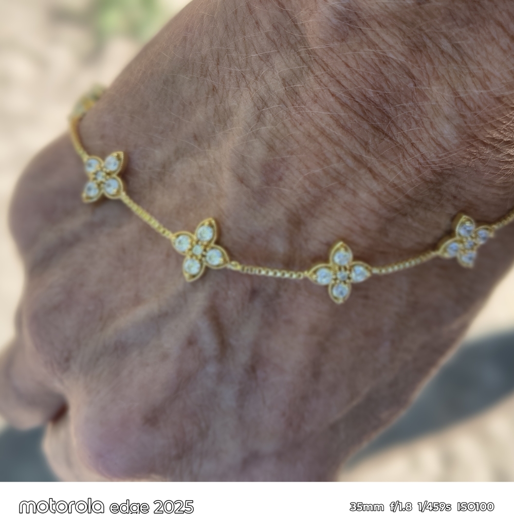 Gold Floral Bracelet - Picture 3 of 5
